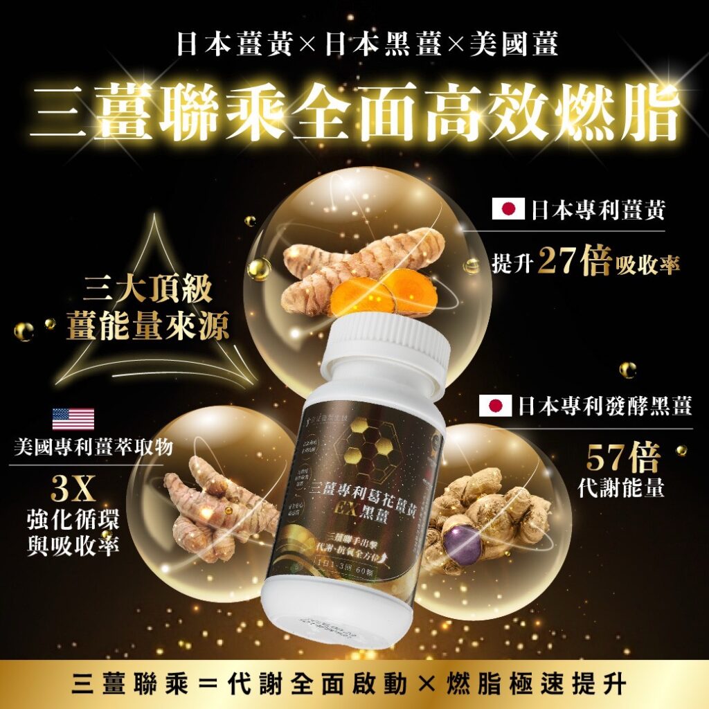 三薑專利葛花薑黃EX黑薑