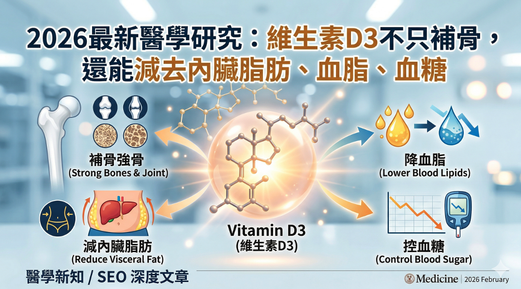 2026最新醫學研究：減肥補充維生素D3，內臟脂肪顯著下降，血糖血脂跟著減